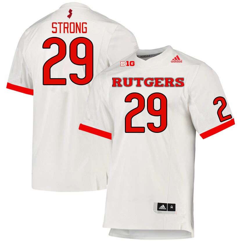 Men #29 Ian Strong Rutgers Scarlet Knights College Football Jerseys Stitched Sale-White